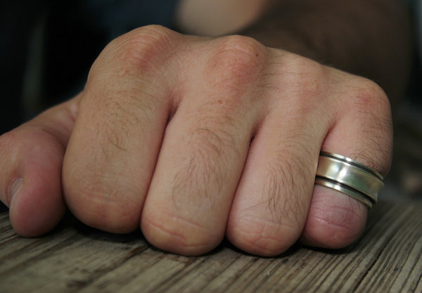 Oxidized Silver Man's Wedding Band, Two in One Ring, Sterling Silver Wedding Band, Men's Wedding Band, Ready to Ship Size 7.5