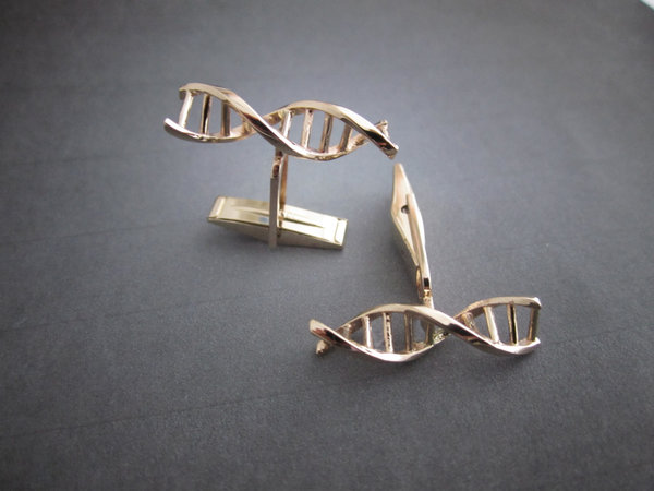 14k gold cuff links cufflinks gift for science DNA jewelry