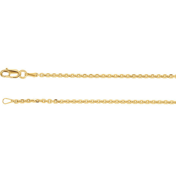 14k yellow gold cable chain chain 1.75 mm, Gold Chain for pendant
