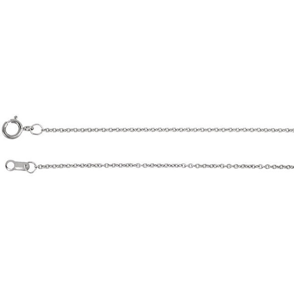 14k White Gold Cable Chain 1.5mm 18 inches, Simple Gold Chain, Chain for pendant, Gift for Her, Gold Chain, Ready to Ship