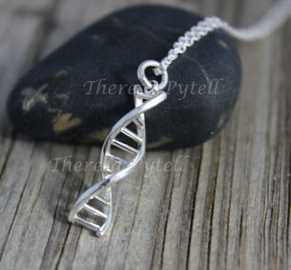 DNA Sterling Silver Pendant - Gift for Science