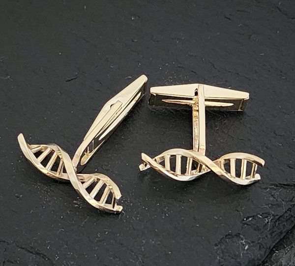 14k gold cuff links cufflinks gift for science DNA jewelry